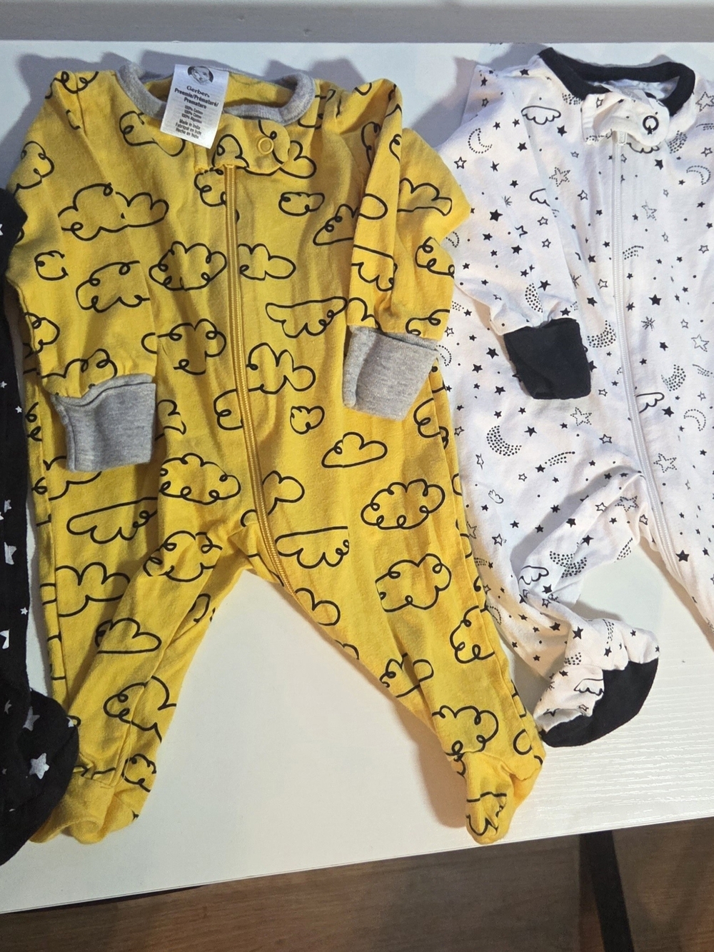 Gerber Preemie Baby 4 Piece Footed Sleeper Lot